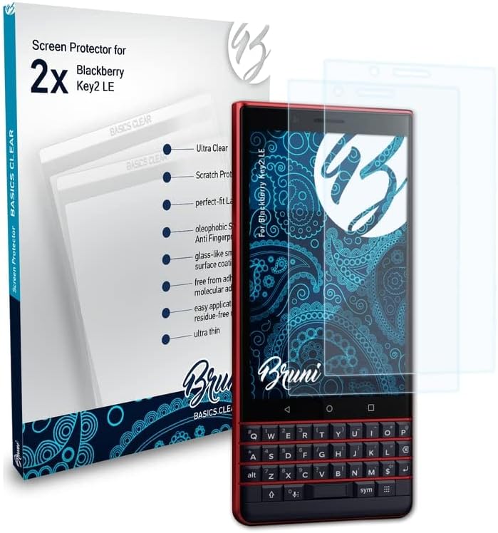 Bruni képernyővédő fólia Kompatibilis BlackBerry Kulcs2 LE Védő Fólia, Crystal Clear Védő Fólia (2X)
