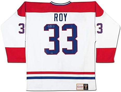 Patrick Roy Dedikált Mitchell & Ness Jersey 1992-93 Canadiens Fehér uda vagy - Dedikált NHL-Mezek