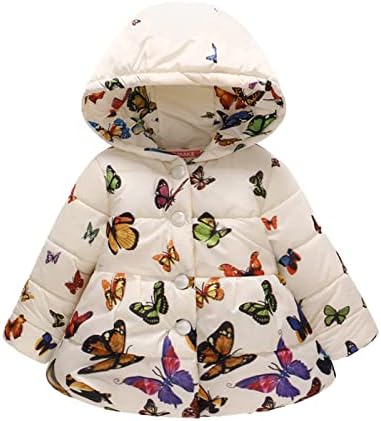 Gyerek Kabát Téli Kabát a Lányok Kapucnis Nyomatok Kisgyermek Outwear Szélálló Meleg Vastag Lányok Kabát