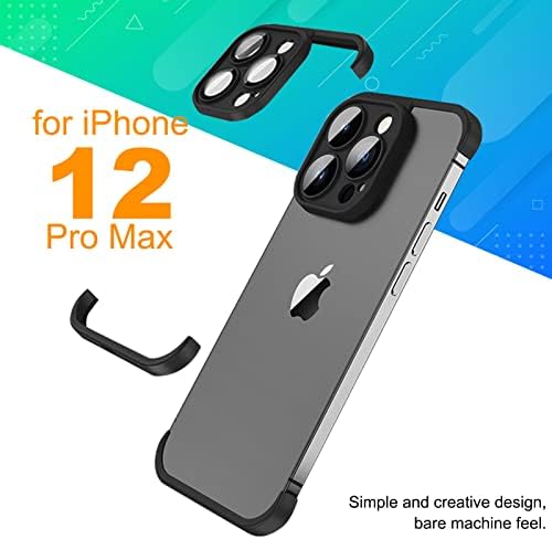 Yebowe iPhone 12 Pro Max Esetben, keret nélküli, Kamera Lencséjét Védő + Lökhárító Héj Vékony, Minimalista