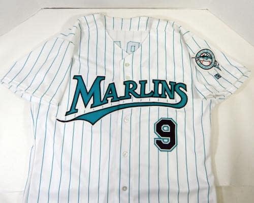 2002 Florida Marlins Andy Abad 9 Játék Kiadott Fehér Jersey 46 DP14320 - Játék Használt MLB Mezek