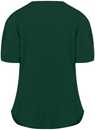 2023 Camiseta Manga Corta para Mujer Camiseta de Tela con Cuello en V de Színe sólido Blusa holgada de